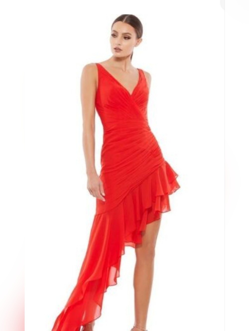 MAC DUGGAL RED Tiered Cocktail Formal Event Gown Dress Size 6 NWT